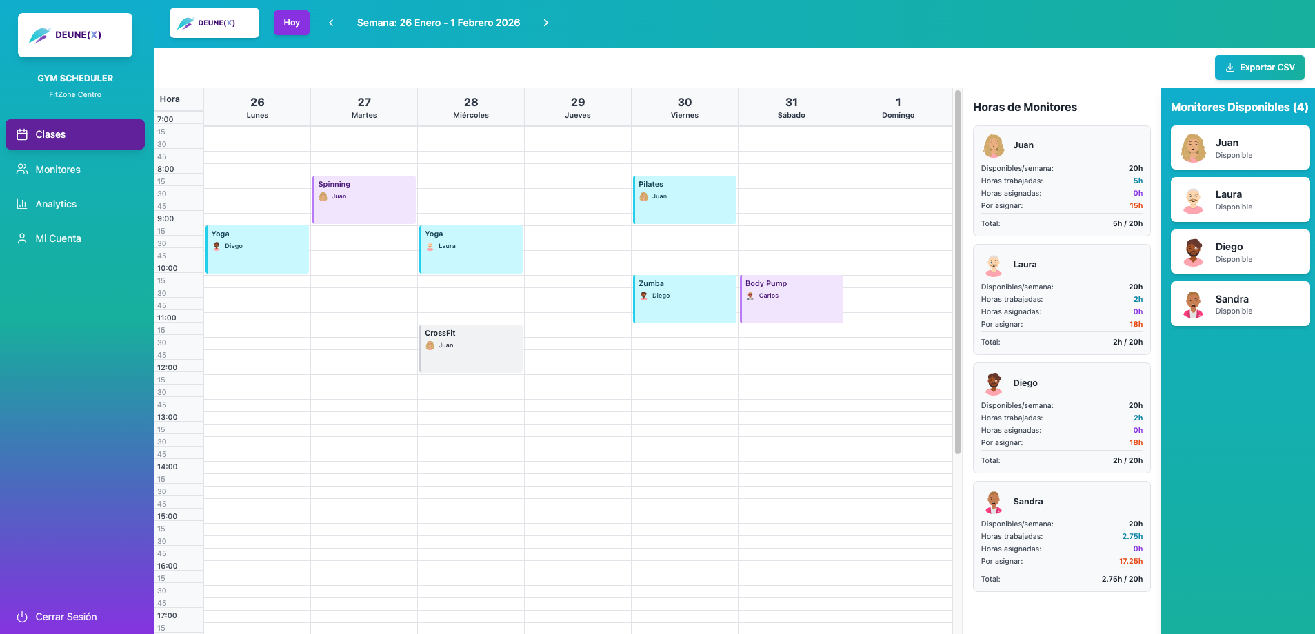 Captura de la plataforma Deune(x)